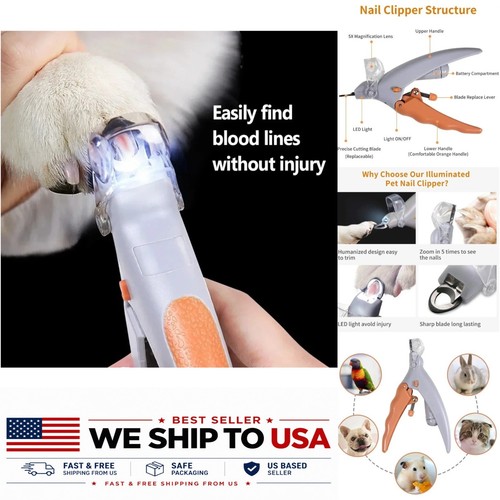 Pet nail clippers with led - with,